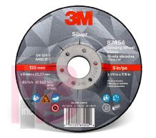 3M Silver Depressed Center Grinding Wheel 87446 T27 Quick Change 5 x 1/4 x 5/8-11 in 10 per inner 20 per case