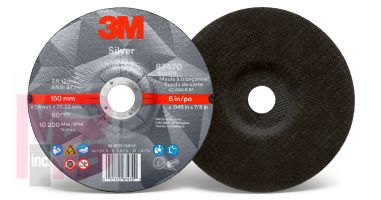 3M Silver Cut-Off Wheel 87470  T27 6 in x .045 in x 7/8 in 25 per inner 50 per case