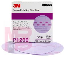 3M 30668 Purple Finishing Film Hookit Disc 6 in P1200 - Micro Parts & Supplies, Inc.