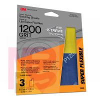 3M Super Flexible Sanding Sheets 31849  1200 Grit  3 pack  20 packs per case