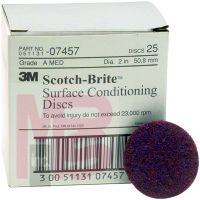 3M Scotch-Brite Surface Conditioning Disc 07457  2 in x NH A MED  25 per box 4 boxes per case