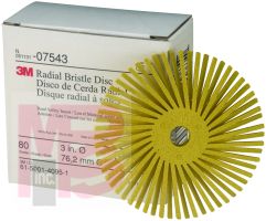 3M Scotch-Brite Radial Bristle Disc  3 in x 3/8 in 80  4 per case