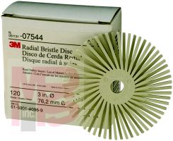 3M Scotch-Brite Radial Bristle Disc  3 in x 3/8 in 120  4 per case