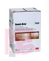 3M Scotch-Brite Heavy Duty Hand Pad 7440  HP-HP  A/O Medium  Tan  6 in x 9 in  20/Carton  2 Cartons/Case