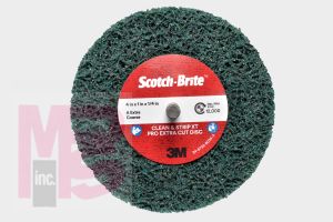 3M Scotch-Brite Clean and Strip XT Pro Extra Cut Disc  Shaft Mount  2-ply  4 in x 1 in x 1/4 in  A XCS  10 per case