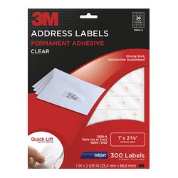 3M Address Labels 3500-A, 1 in x 2 5/8 in, 30/sheet, 10 sheets/pk