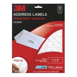 3M Address Labels 3500-B, 1 in x 2 5/8 in, 30/sheet, 25 sheets/pk