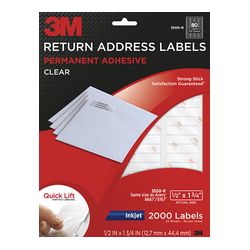 3M Address Labels 3500-R, 1/2 in x 1 3/4 in, 80/sheet, 25 sheets/pk