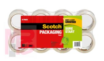 3M Scotch Sure Start Shipping Packaging Tape 3450-8  1.88 in x 54.6 yd (48 mm x 50 m) 8 pk