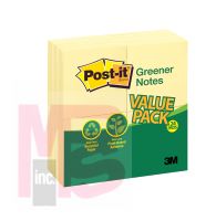 3M Post-it Greener Notes 654RP-24YW  3 in x 3 in (76 mm x 76 mm) Canary Yellow