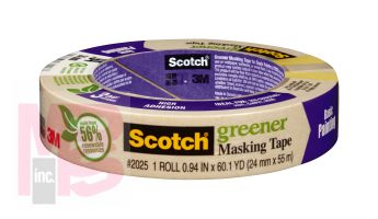 3M  2025-24C  Scotch  Greener  Masking Tape  for Basic Painting .94 in x 60.1 yd (24 mm x 55 m) - Micro Parts & Supplies, Inc.