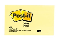 3M 655 Post-it Notes 3 in x 5 in (76 mm x 127 mm) Canary Yellow - Micro Parts & Supplies, Inc.