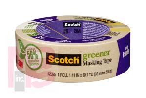 3M  2025-36C  Scotch  Greener  Masking Tape  for Basic Painting 1.41 in x 60.1 yd (36 mm x 55 m) - Micro Parts & Supplies, Inc.