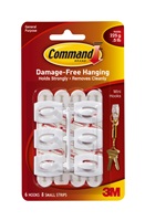 3M 17006ES Command Mini White Hooks White Strips - Micro Parts & Supplies, Inc.