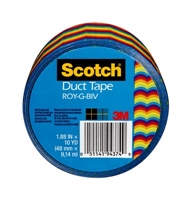 3M 910-RBW-C Scotch(R) Duct Tape 1.88 in x 10 yd (48 mm x 9.14 m) Rainbow 6 rls/cs - Micro Parts & Supplies, Inc.