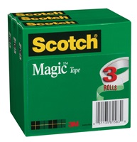 3M 810-3PK Scotch Magic Invisible Tape 3/4 in x 36 yd x 0 in (19 mm x 32.9 m) - Micro Parts & Supplies, Inc.