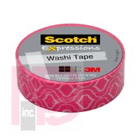 3M Scotch Expressions Tape C314-P23  0.59 in x 393 in (15 mm x 10 m) Pink Quatrefoil