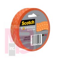 3M Scotch Expressions Masking Tape 3437-P8  .94 in x 20 yd (24 mm x 18.2 m) Orange Diamond