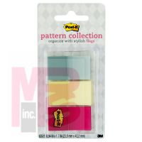 3M Post-it Full Color Flags  Carnival Pattern Collection .94 in x 1.7 in 60/On-the-Go Dispenser 1 Dispenser/Pack