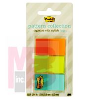 3M Post-it Full Color Flags  Geos Pattern Collection .94 in x 1.7 in 60/On-the-Go Dispenser 1 Dispenser/Pack