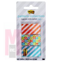 3M Post-it Pattern Flags  Geos Pattern Collection .94 in x 1.7 in 60/On-the-Go Dispenser 1 Dispenser/Pack