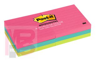 3M Post-it Notes 630-6AN  3 in x 3 in (76 mm x 76 mm) Cape Town Collection Lined 6 Pads/Pack