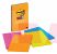 3M Post-it Super Sticky Notes 4621-SSAU  4 in x 6 in (101 mm x 152 mm) Rio de Janeiro Collection Lined 4 Pads/Pack