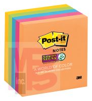 3M Post-it Super Sticky Notes 654-5SSUC  3 in x 3 in (76 mm x 76 mm) Rio de Janeiro Collection