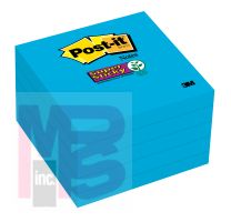 3M Post-it Super Sticky Notes 654-5SSBW  3 in x 3 in (76 mm x 76 mm) Mediterranean Blue