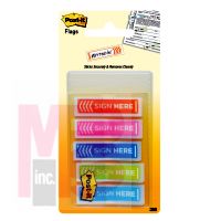 3M Post-it Printed Flags 684-SH-OPBLA  .47 in x 1.7 in (11.9 mm x 43.2 mm) "Sign Here" Assorted Colors