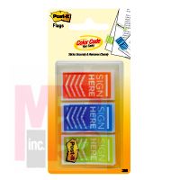 3M Post-it Printed Flags 682-SH-OBL .94 in x 1.7 in Sign Here Orange Blue Green 1 in Wide 60 Flags/Pack