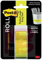 3M Post-it Full Adhesive Roll 2650-G  1 in x 400 in (25.4 mm x 10.1 m) Neon Green