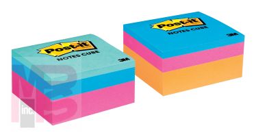 3M Post-it Notes Cube 2027-PKOR  3 in x 3 in (76 mm x 76 mm) Mixed Case Pink Wave and Orange Wave