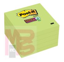 3M Post-it Super Sticky Notes 654-5SSLE  3 in x 3 in (76 mm x 76 mm) Limeade 5 Pads/Pack