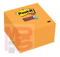 3M Post-it Super Sticky Notes 654-5SSNO  3 in x 3 in (76 mm x 76 mm) Neon Orange 5 Pads/Pack 90 Sheets/Pad