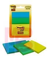 3M Post-it Super Sticky Notes 3432-SST  3 in x 3 in (76 mm x 76 mm) Bora Bora Collection 3 Pads/Pack 45 Sheets/Pad