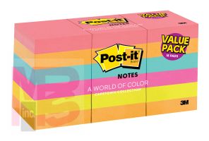 3M Post-it Notes 653-18AU  1.5 in x 2 in (34.9 mm x 47.6 mm)  Cape Town Collection 18 Pads/Pack 100 Sheets/Pad