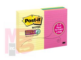 3M Post-it Super Sticky Notes 660-8SSCLUB  4 in x 6 in (101 mm x 152 mm) Canary and Rio de Janeiro Collections