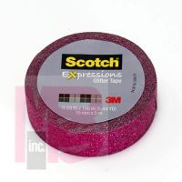 3M Scotch Expressions Glitter Tape C514-PNK  .59 in x 196 in (15 mm x 5 m) Hot Pink Glitter