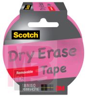 3M Scotch Dry Erase Tape 1905R-DE-PNK  1.88 in x 5 yd (47.7 mm x 4.57 m) Pink Dry Erase3 per inner 4 inners 12 per case