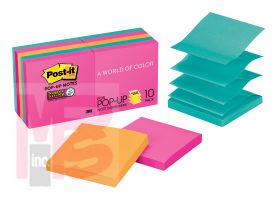 3M Post-it Super Sticky Pop-up Notes R330-10SSPGO  3 in x 3 in (76 mm x 76 mm) in Assorted Colors