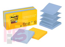 3M Post-it Super Sticky Pop-up Notes R330-10SSNY  3 in x 3 in (76 mm x 76 mm) in New York Colors