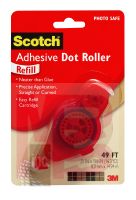 3M Scotch Adhesive Dot Roller Refill 6055-R  1/3 in x 49 ft Red Dispenser