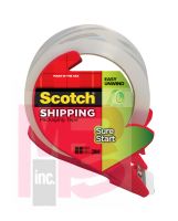 3M Scotch Sure Start Shipping Packaging Tape with dispenser 3450S-RD 1.88 in x 38.2 yd (48 mm x 35 m) 36 per case