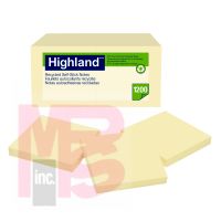 3M Highland Notes 6549RP  3 in x 3 in (76 mm x 76 mm) 30% recycled paper