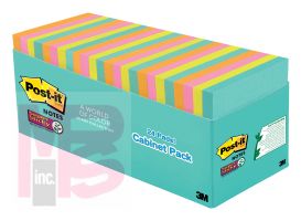 3M Post-it Super Sticky Notes 654-24SSMIA-CP  3 in x 3 in (76 mm x 76 mm) Miami Collection 24 Pads/Pack 70 Sheets/Pad