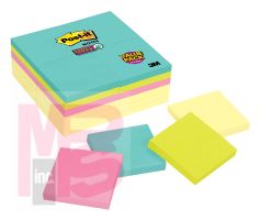 3M Post-it Super Sticky Notes 654-24SSCYM  3 in x 3 in (76 mm x 76 mm) Miami Collection 24 Pads/Pack 90 Sheets/Pad