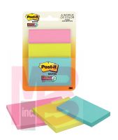 3M Post-it Super Sticky Notes 3432-SSMIA  Assorted Sizes Miami Collection 3 Pads/Pack 45 Sheets/Pad