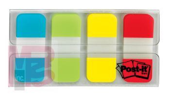 3M Post-it Tabs 676-ALYR-B  .625 in x 1.5 in (15.8 mm x 38.1 mm); Aqua Lime Yellow and Red Tabs 50 Tabs//Dispenser