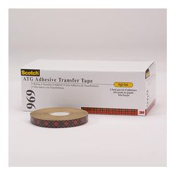 Scotch ATG Adhesive Transfer Tape 969, 0.50 in x 18 yd 5.0 mil, 72 per case